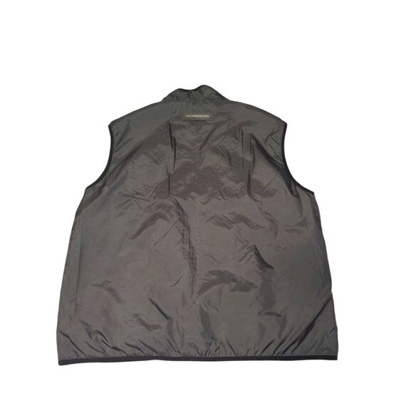 Free Country Vest Mens Medium Black Gray Reversible Fleece Nylon Full Zip - Picture 7 of 9